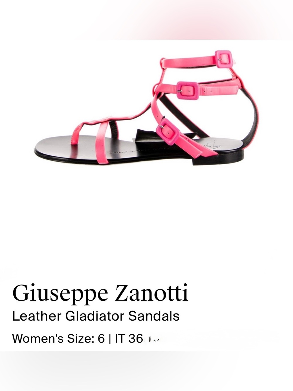 Pristine Giuseppe Zanotti Hot Pink Strappy Gladiator Sandals